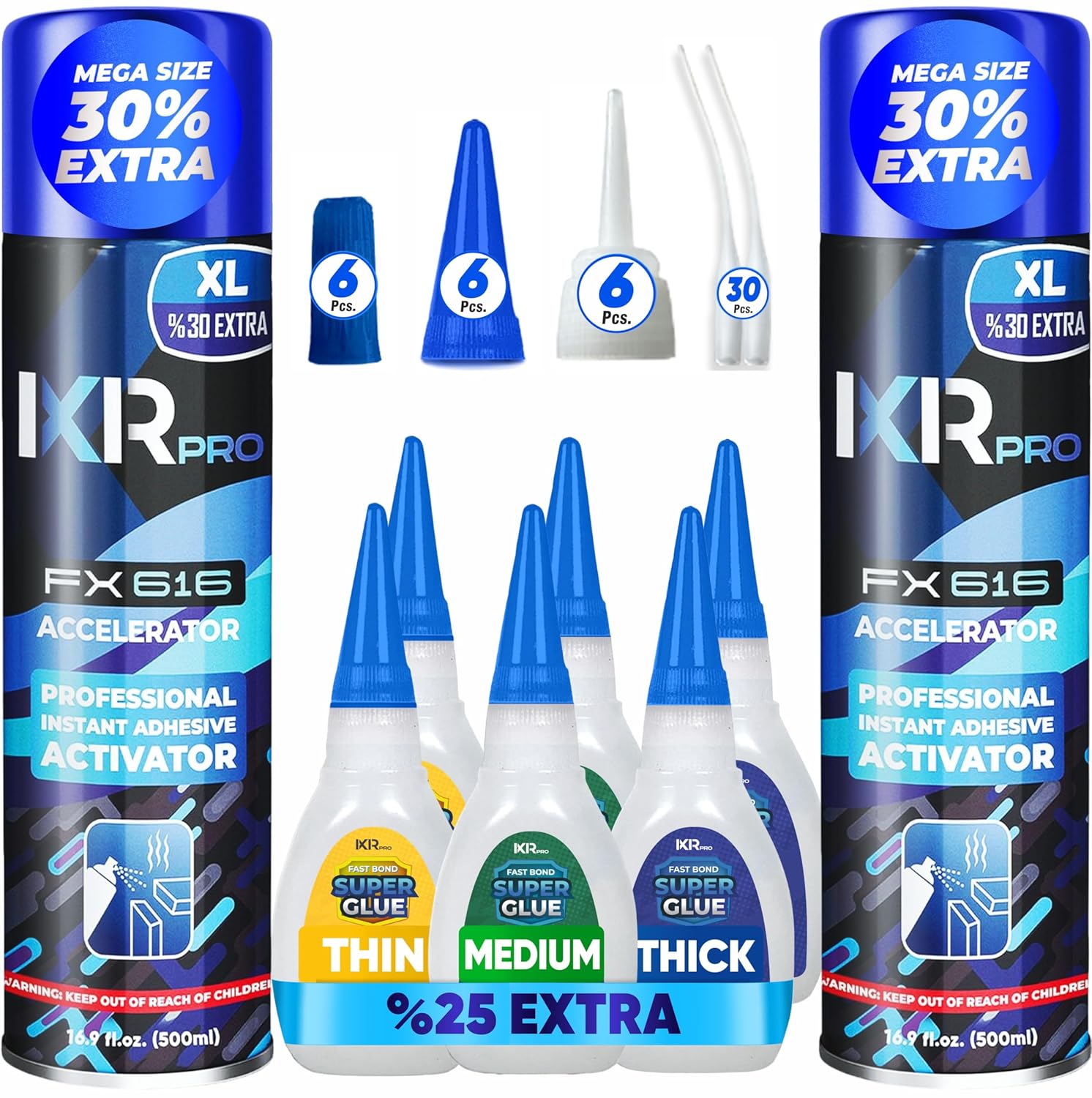 CA Glue with Activator Kit for Wood, Plastic, and More