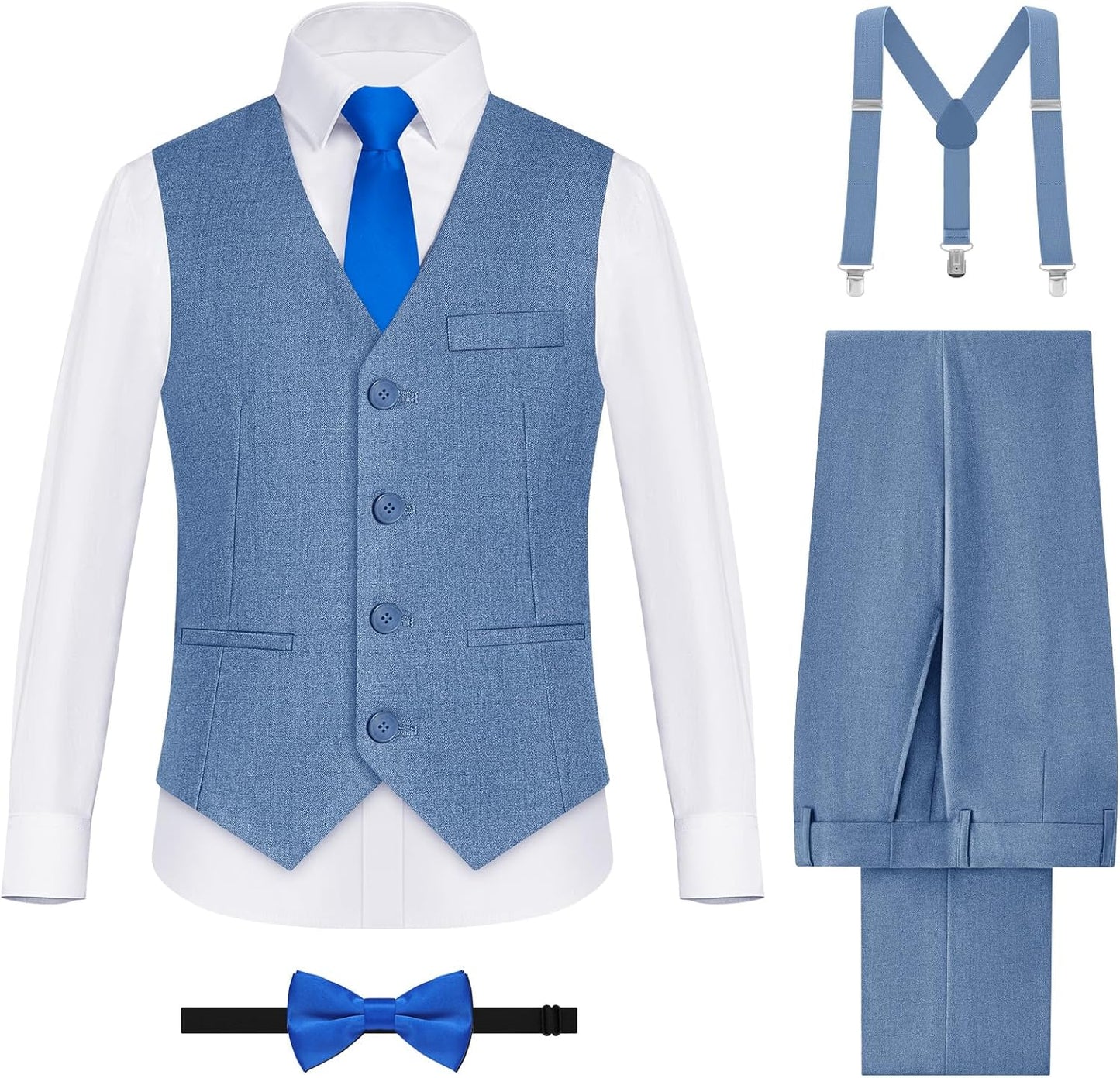 Boys' Formal Suits Set with Suspenders for Every Occasion