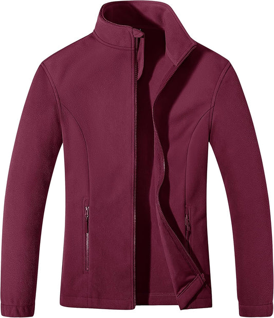 MAGCOMSEN Women's Fleece Jacket Zip Up Coat for Winter Wear