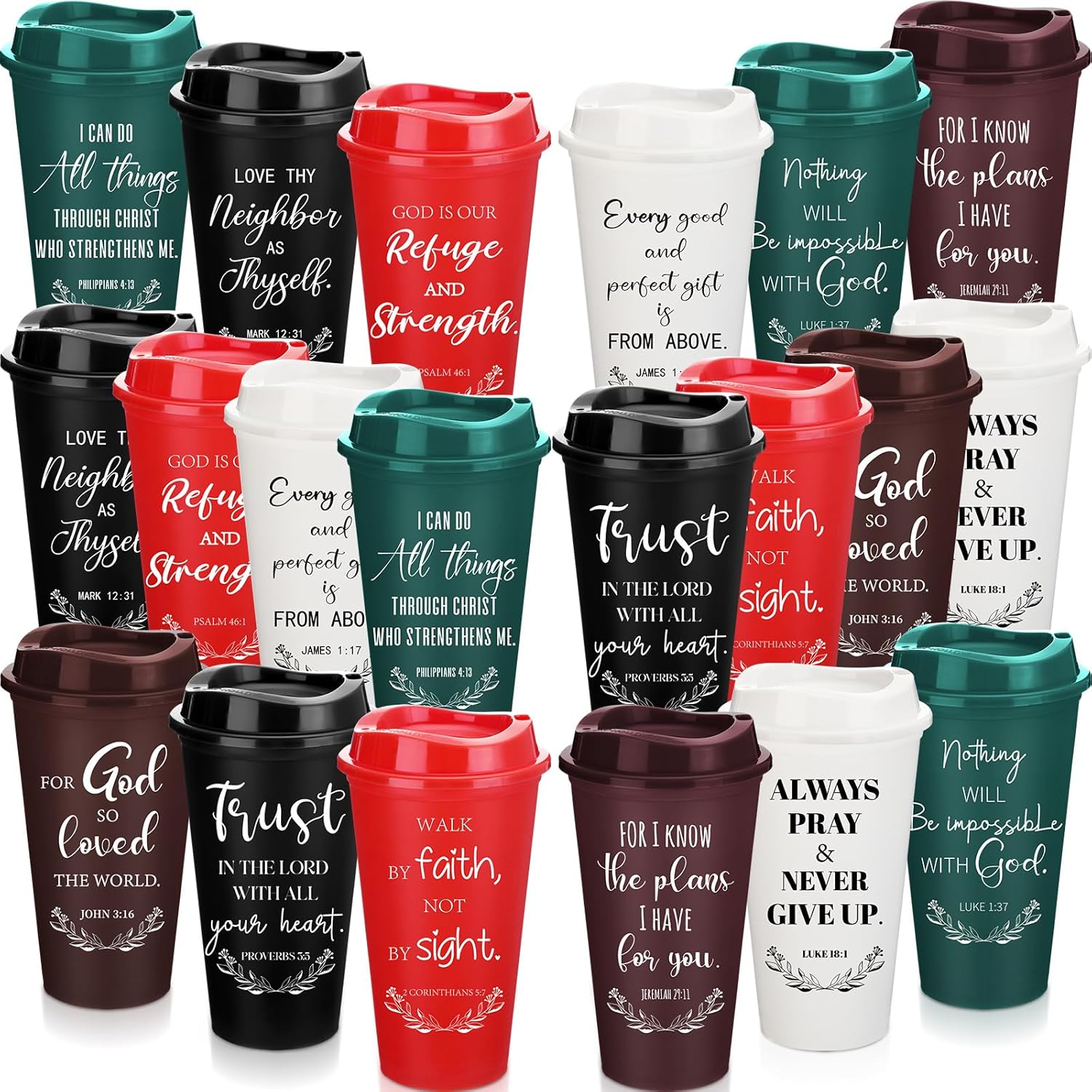 40 Pack Christian Gifts for Men Women Inspirational Tumblers