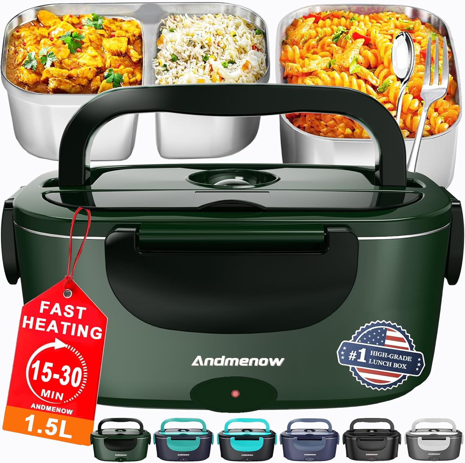 Electric Lunch Box for Adults 1.5L Portable Food Warmer