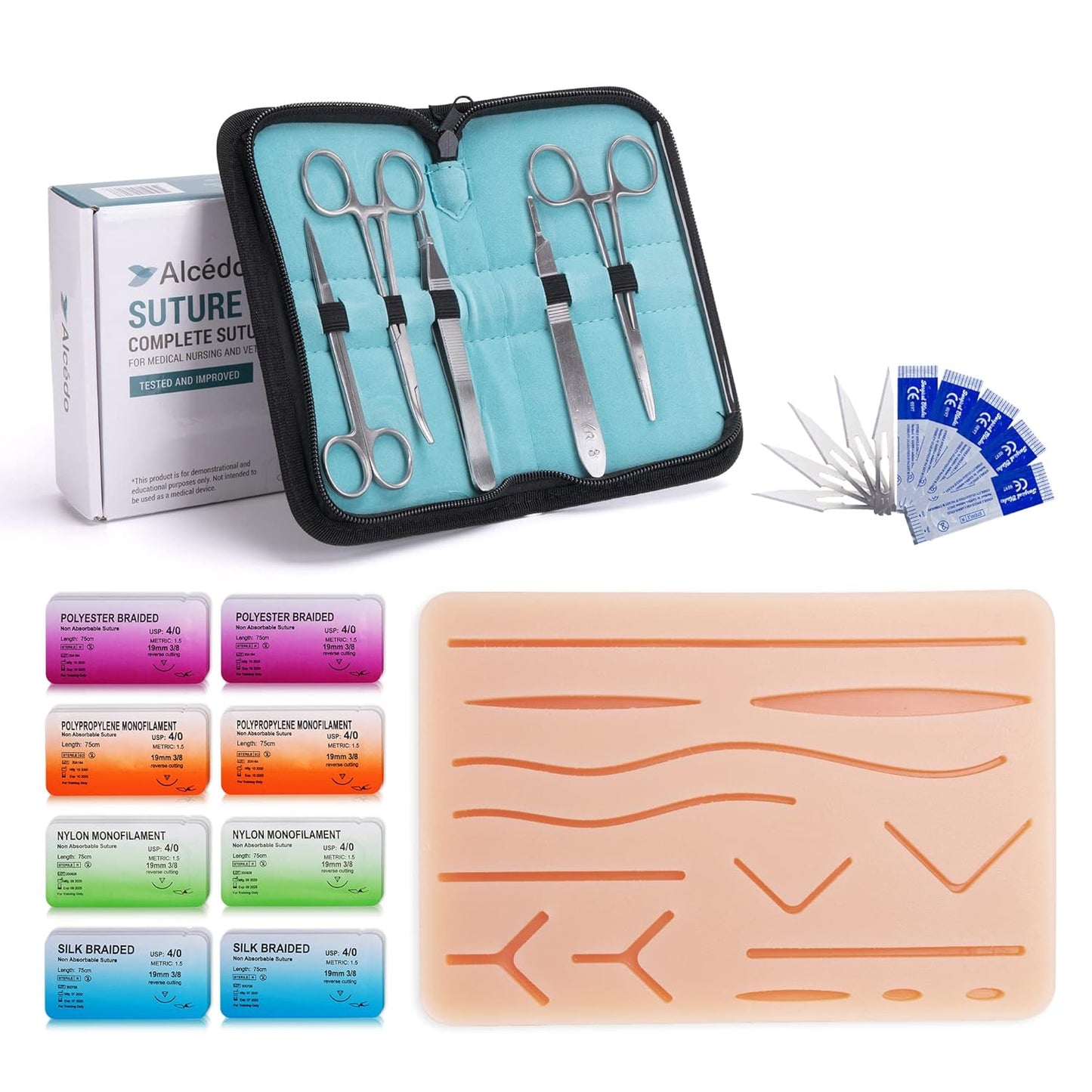 Alcedo Suture Practice Kit for Medical Students - Complete Set