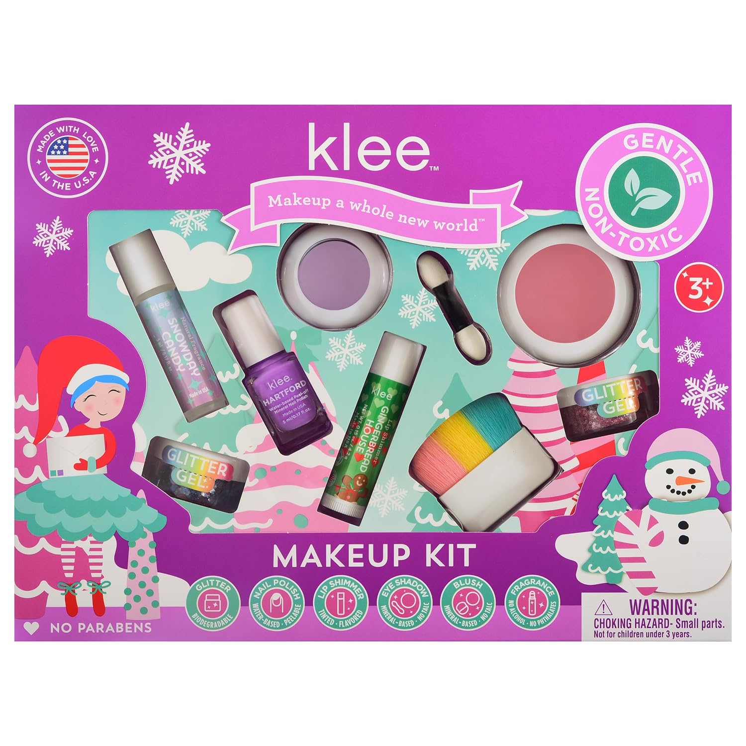 Klee Naturals Holiday Deluxe Mineral Makeup Kit for Kids and Tweens