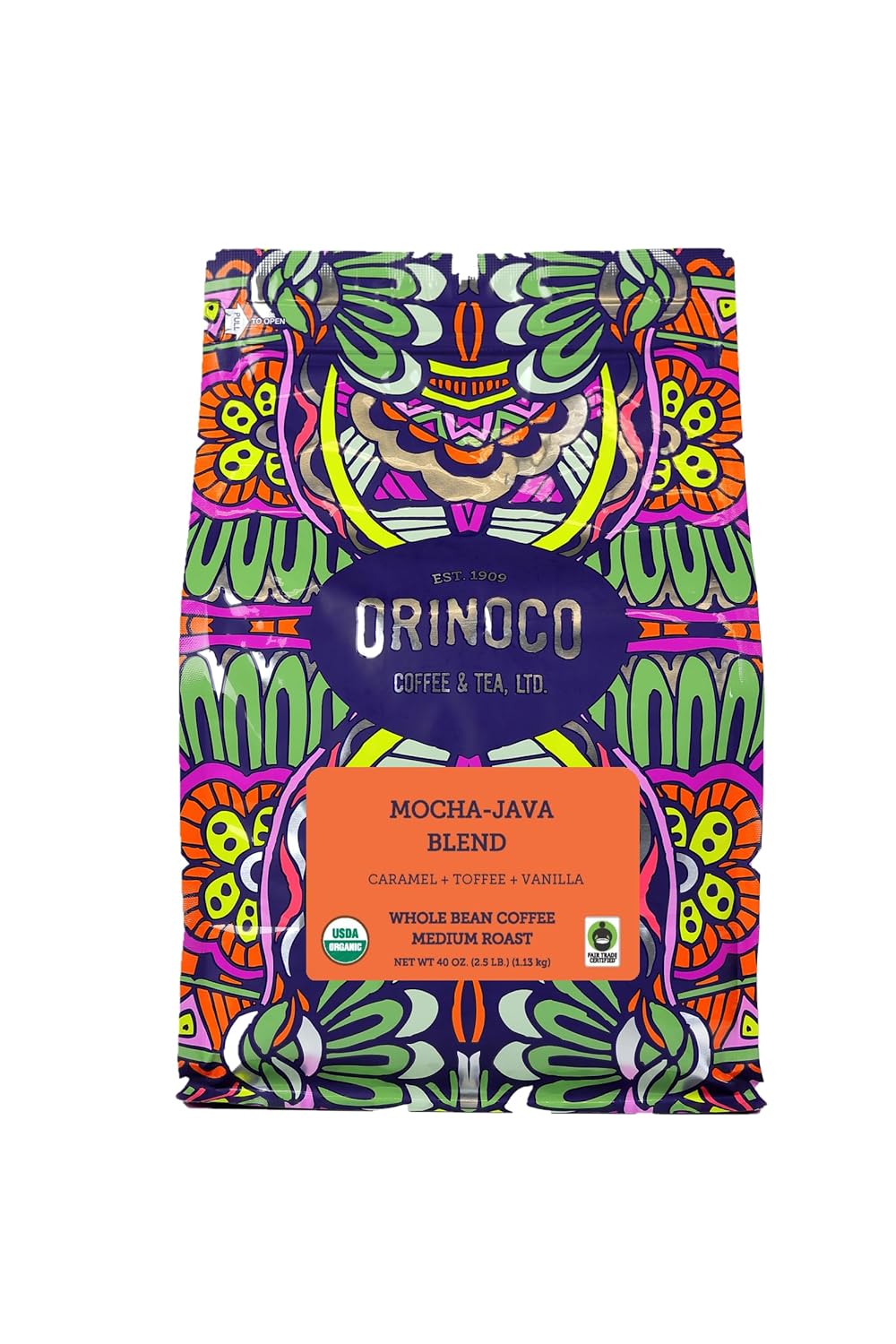 Orinoco Organic Mocha-Java Blend 2.5lb Bag - 100% Arabica Beans