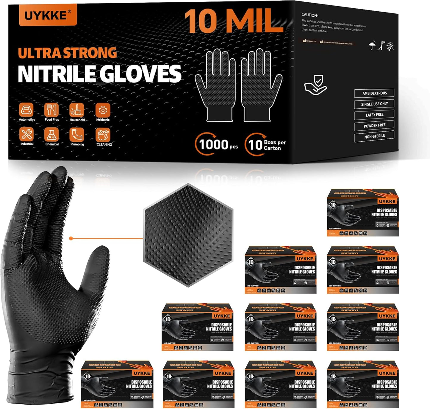 10mil Nitrile Gloves Thick for Heavy Duty Mechanic Use
