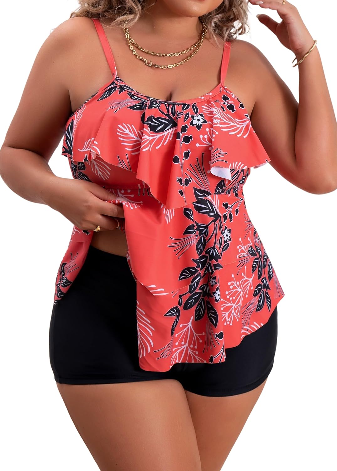 Plus Size Tankini Swimsuits for Women with Tummy Control