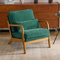 Mid Century Modern Accent Chair with Lumbar Pillow - Dark Green