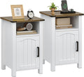 Farmhouse Nightstand Set with Charging Station for Modern Homes