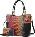 MKF Collection Bonita Faux Rainbow Crocodile-Embossed Tote Bag