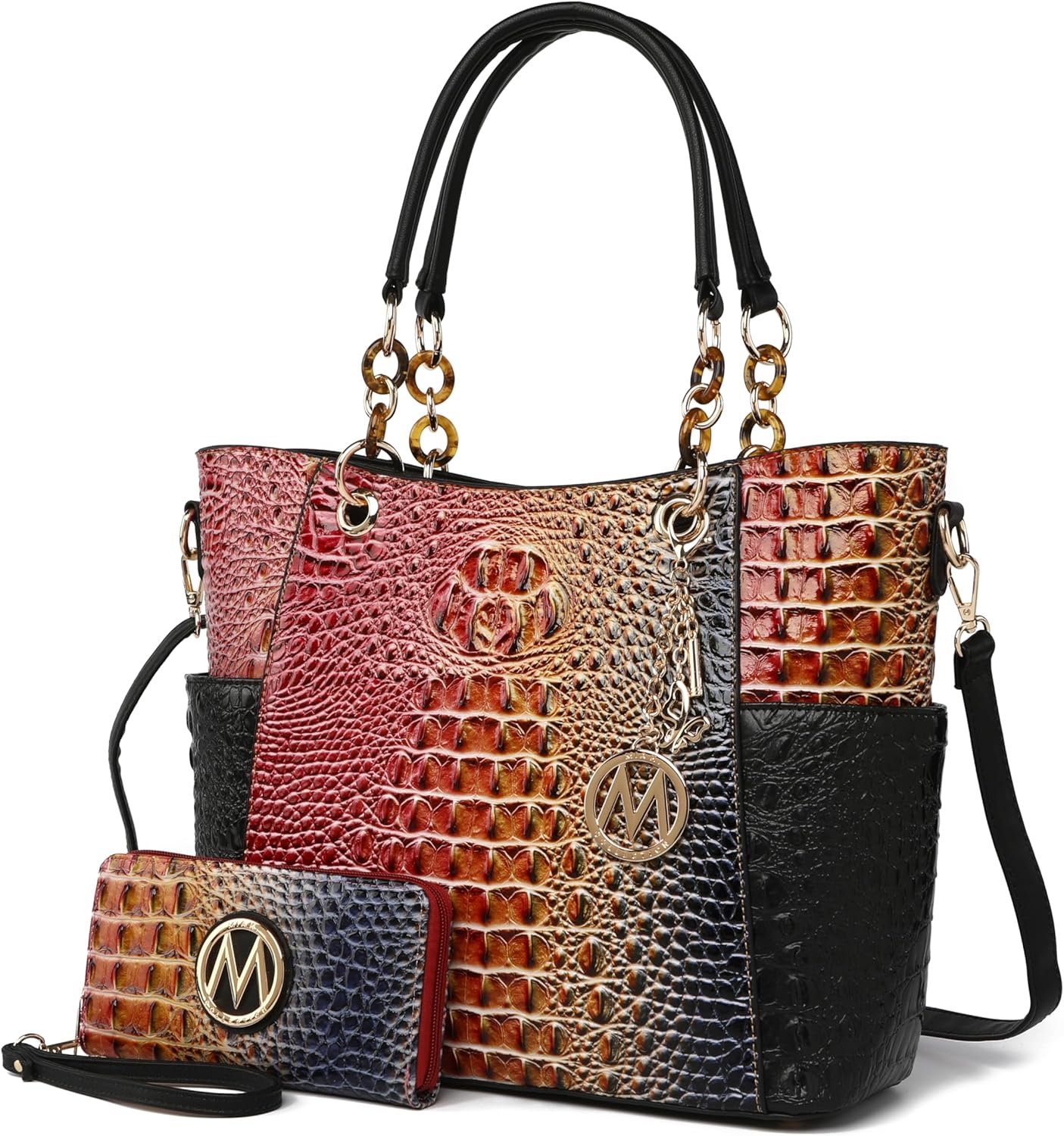 Stylish Vegan Leather Tote Bag with Wallet for Women