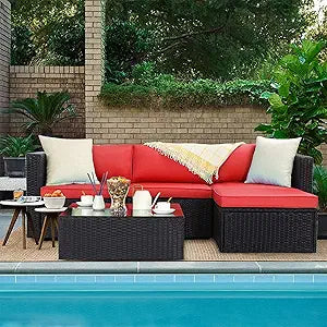 VITESSE 5 Pieces Patio Furniture Sectional Set for Outdoor Use