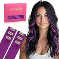 WENNALIFE Purple Clip in Hair Extensions 22 in - Colorful Pop-up