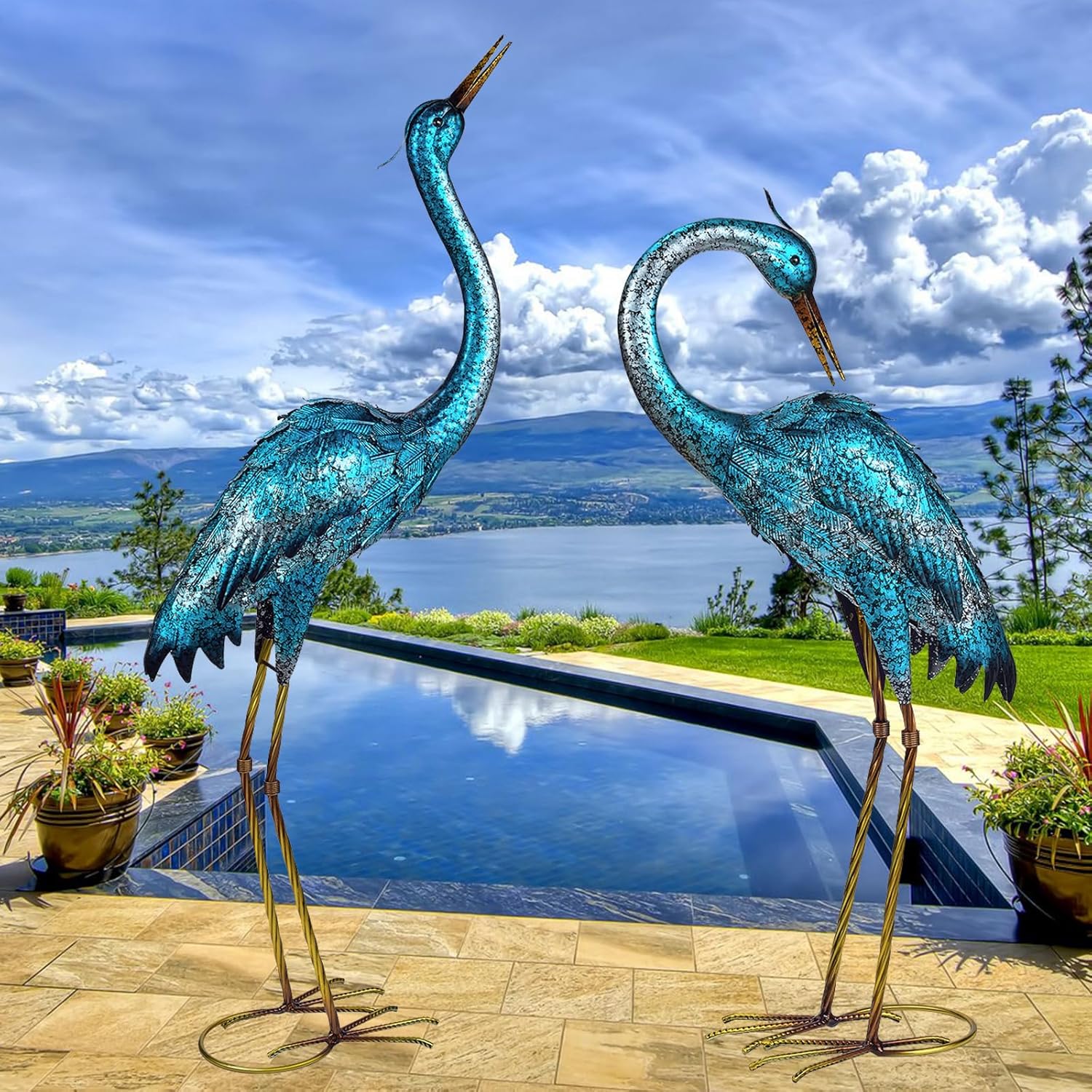 Kircust Garden Sculpture & Statues: Elegant Blue Heron Yard Art