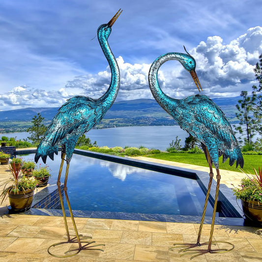 Kircust Garden Sculpture & Statues: Elegant Blue Heron Yard Art