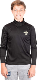 Ultra Game Youth NFL Official Super Soft Quarter Zip Long Sleeve is