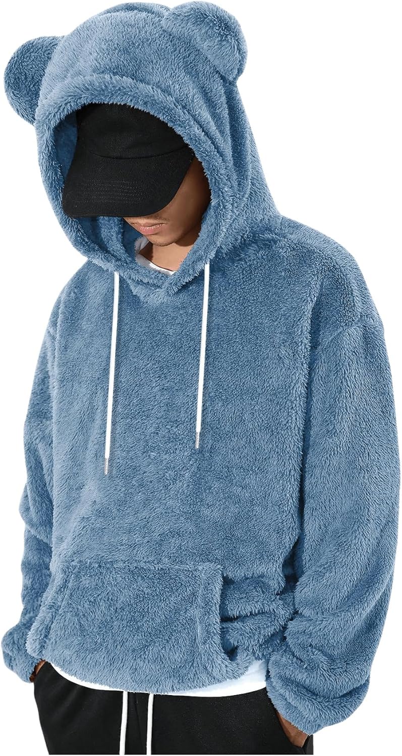 Men's Bear Ear Hoodies by RoseSeek - Cozy Fleece Sweatshirt