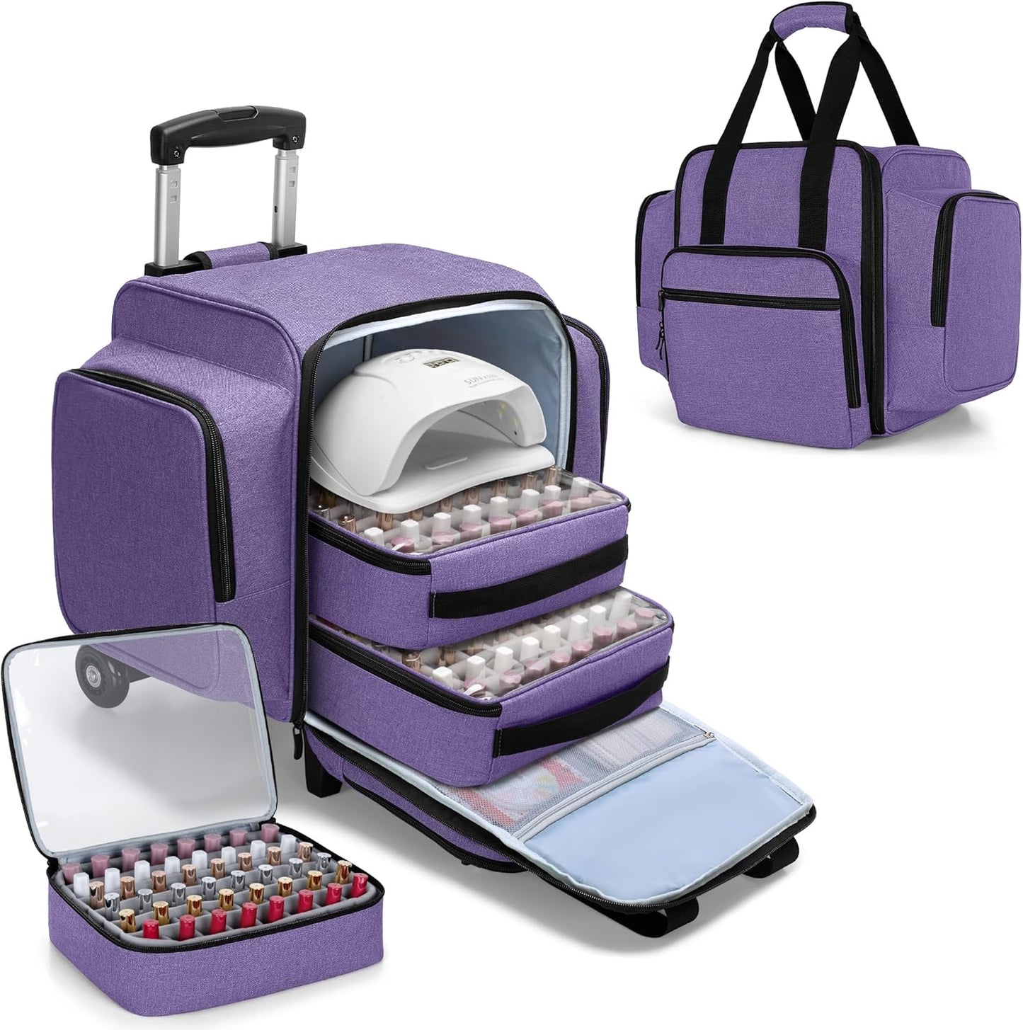 BAFASO Rolling Nail Polish Organizer for 144 Bottles