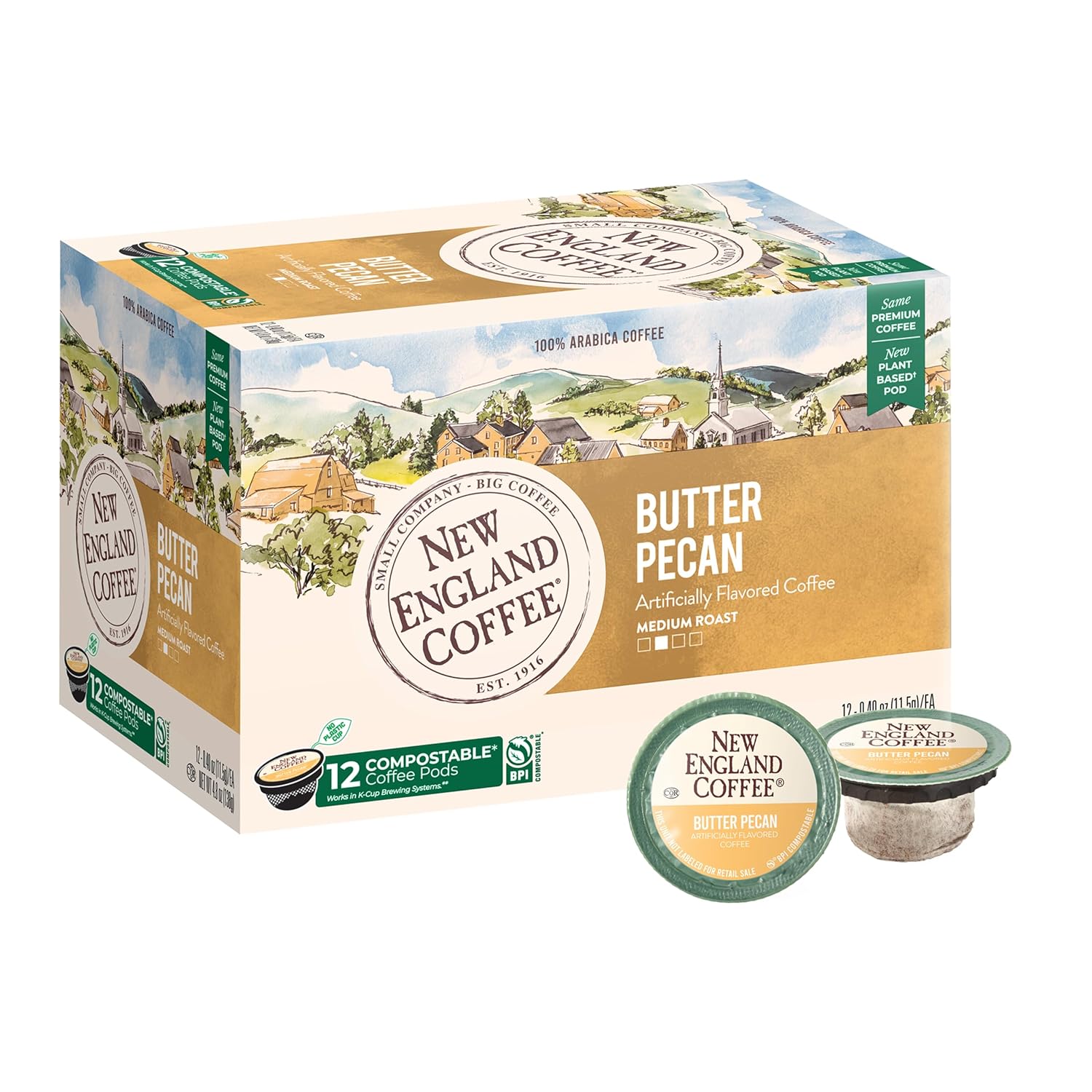 Butter Pecan Medium Roast Single Serve Pods for Coffee Lovers