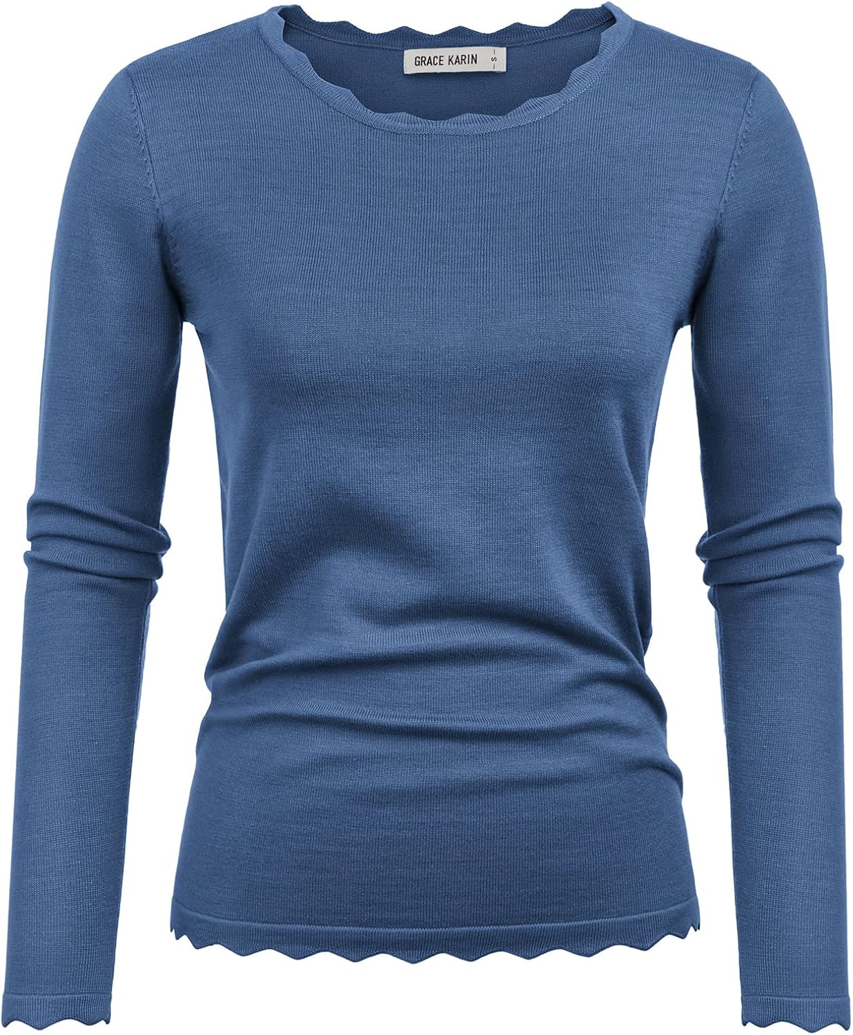 High Stretchy Long Sleeve Pullover Sweater Blouse for Women