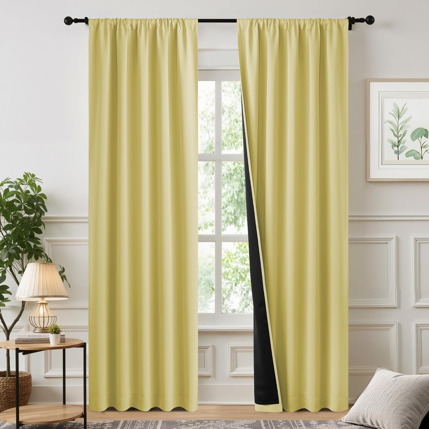 NICETOWN 100% Blackout Curtains for Patio Sliding Glass Door