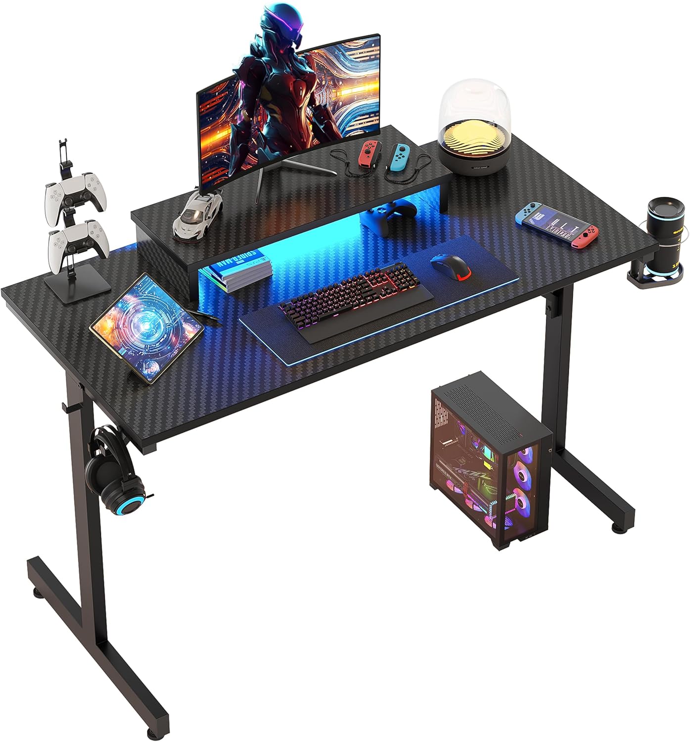 Bestier 42 Gaming Desk with LED Lights - Ultimate Gaming Setup