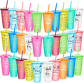 Christian Tumblers 30 Pcs Bulk 24oz Cups with Lids and Straws