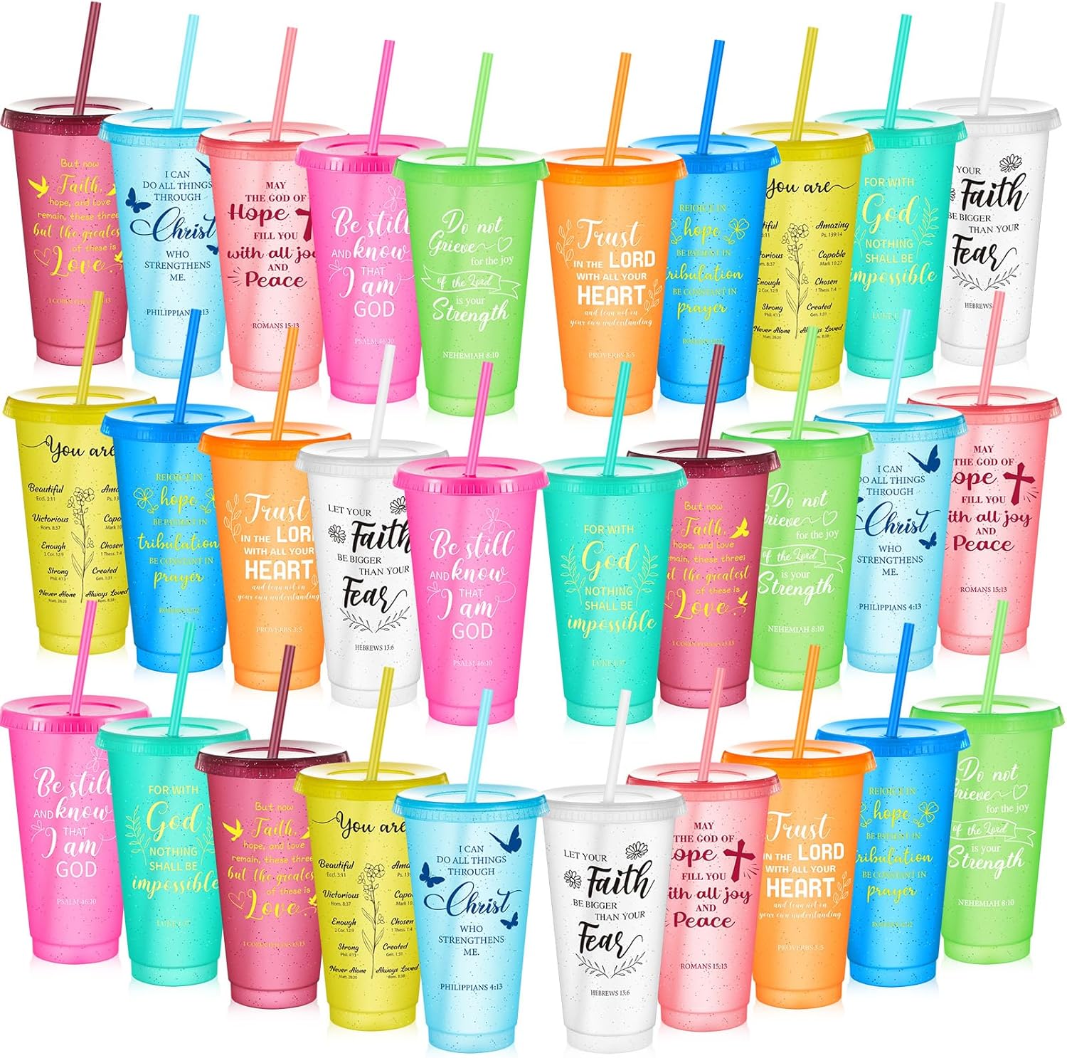 30 Pcs Christian Gifts Cups Bulk for Women with Bible Verses