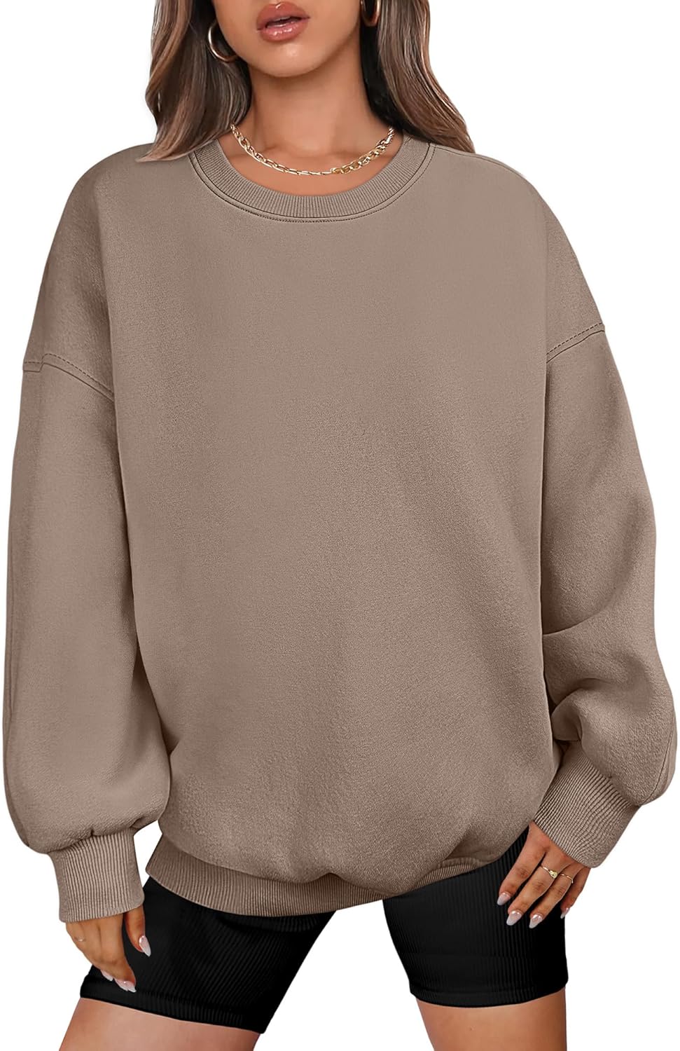 Oversized Sweatshirt for Women - Comfy Crewneck Pullover Top