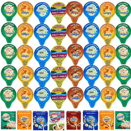 Delightful Mini Creamers Variety Pack - 5 Flavors, 50 Pack