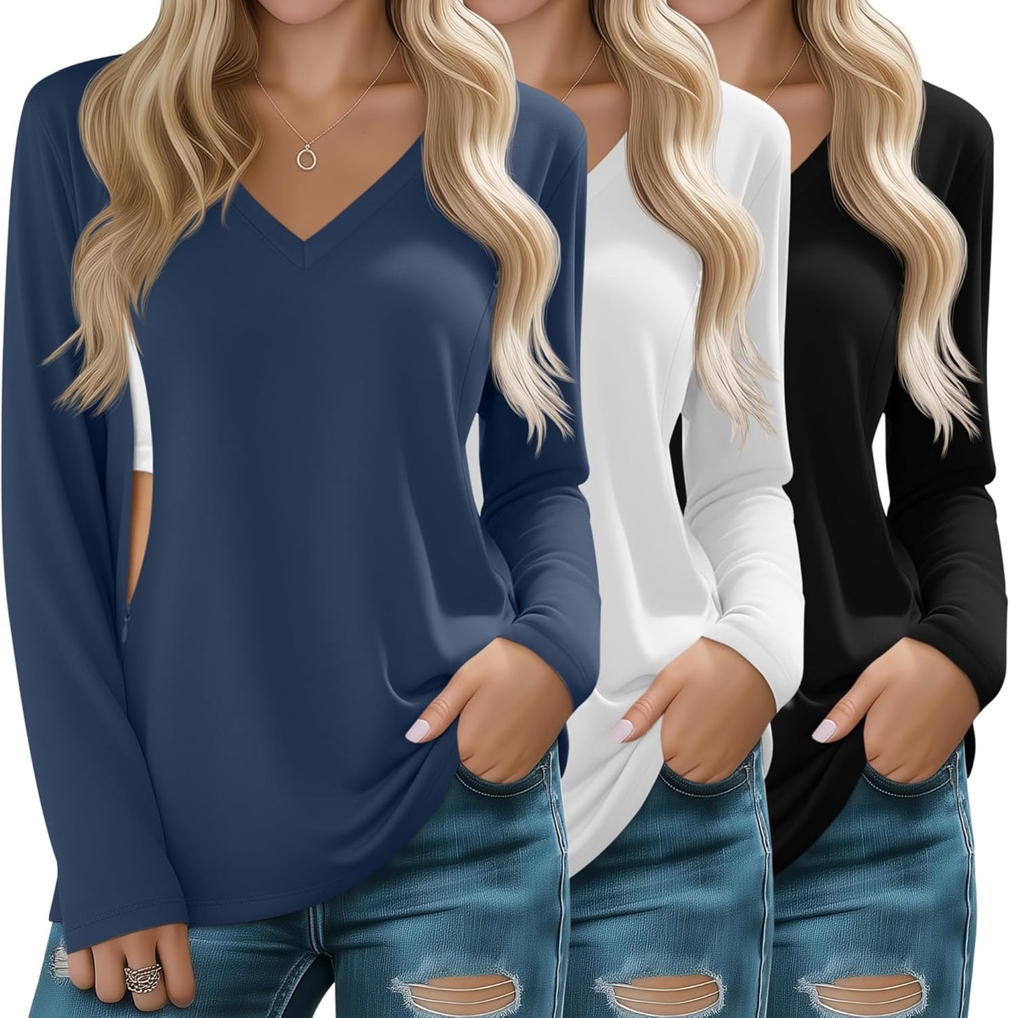 Huukeay Women's Long Sleeve Nursing Tops for Breastfeeding Moms