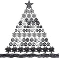Black Christmas Ball Ornaments Set 74 Pcs - Shatterproof Tree Decor