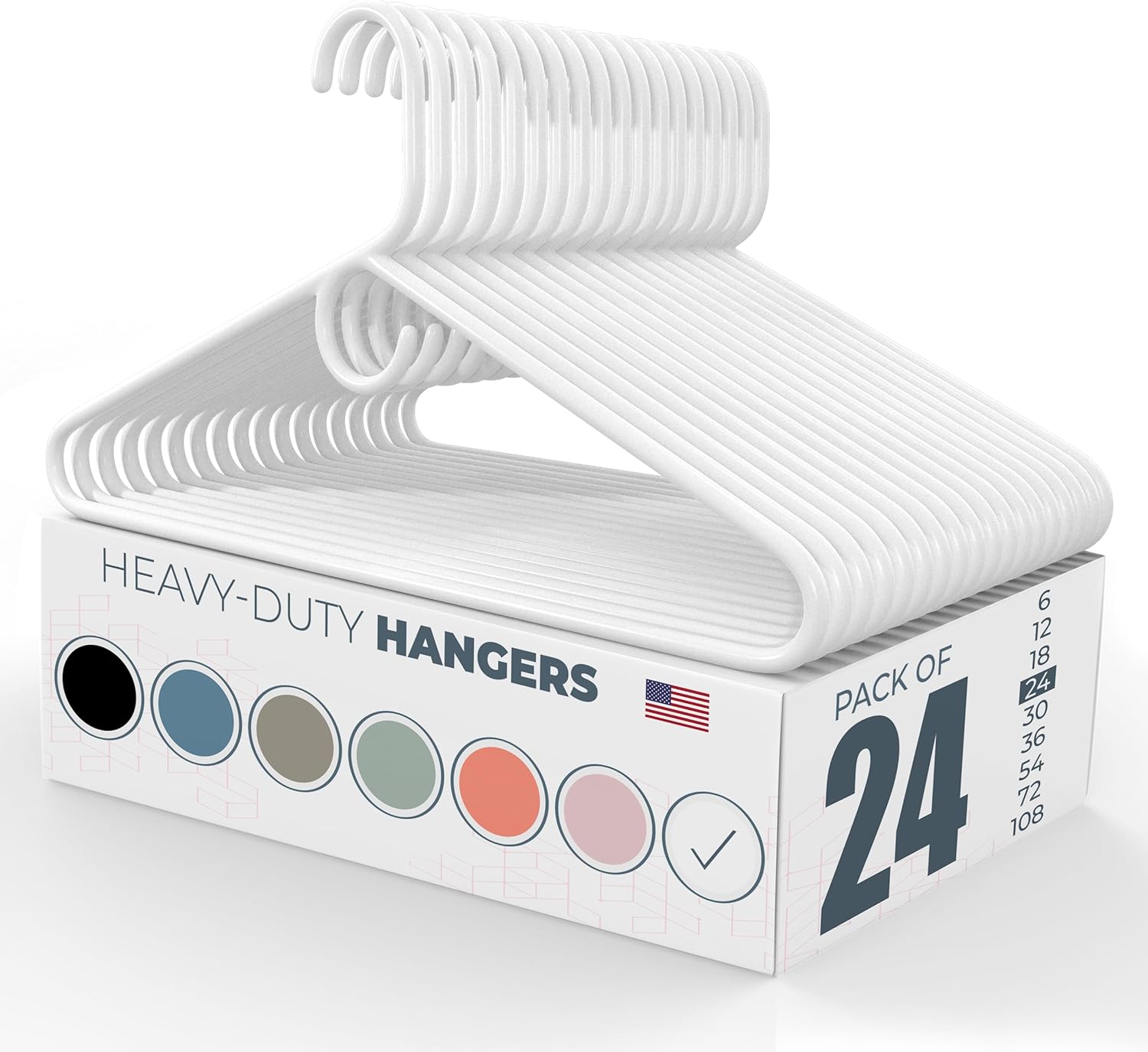 Neaties Heavy-Duty Plastic Clothes Hangers for Adult Use
