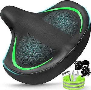 Extra Comfort Wide Bicycle Seat for Men and Women - Oversized Saddle