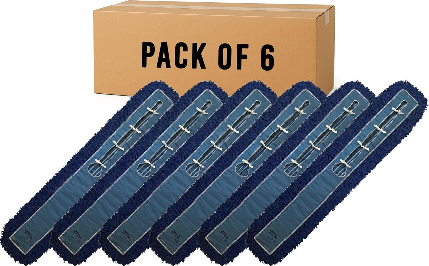 Heavy-Duty Industrial Closed-Loop Dust Mops - 6 Pack for Clean