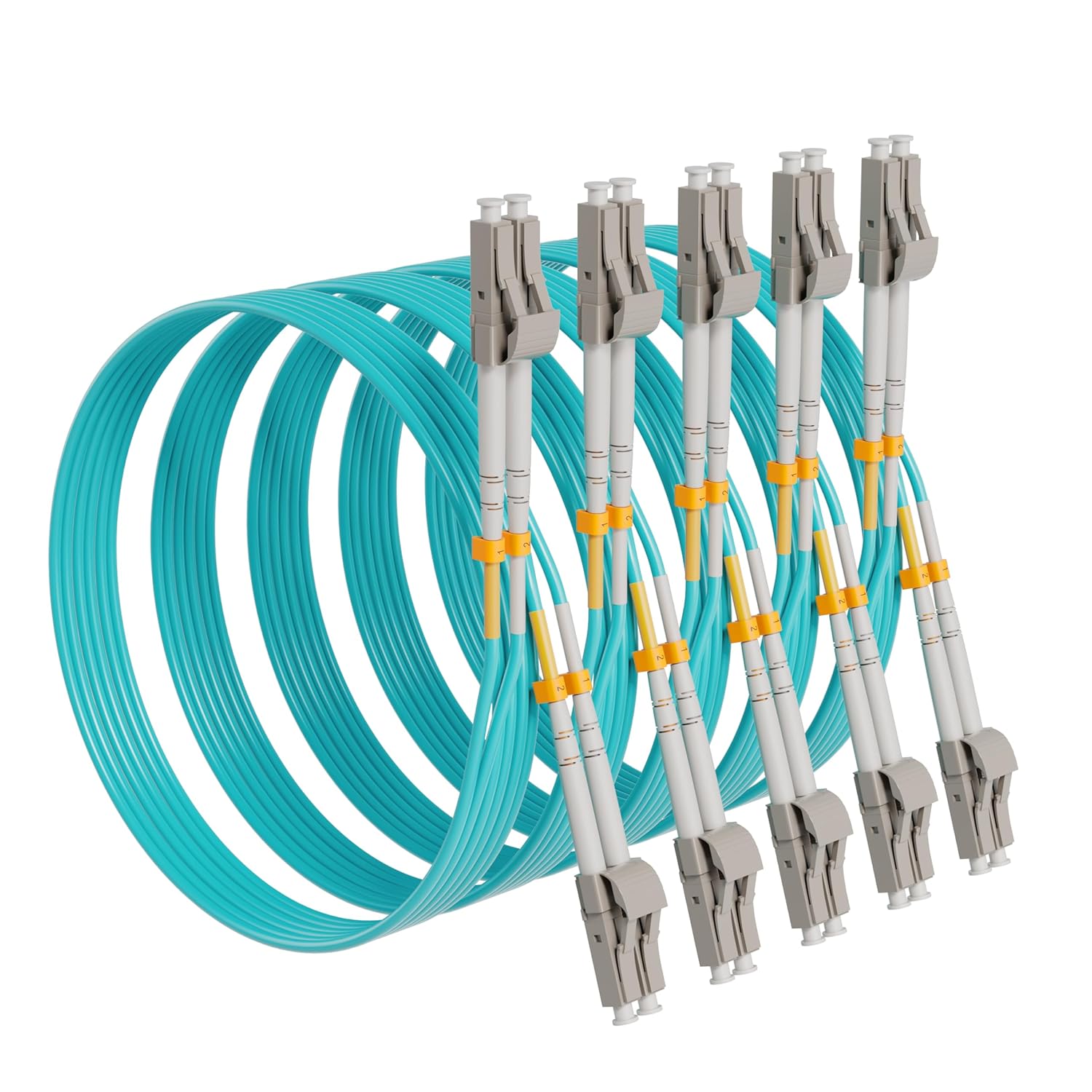 KeepFly Fiber OM4 LC to LC 50ft Patch Cable 5-Pack for 40G/100G