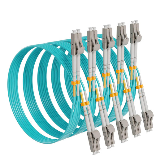 KeepFly Fiber OM4 LC to LC 50ft Patch Cable 5-Pack for 40G/100G