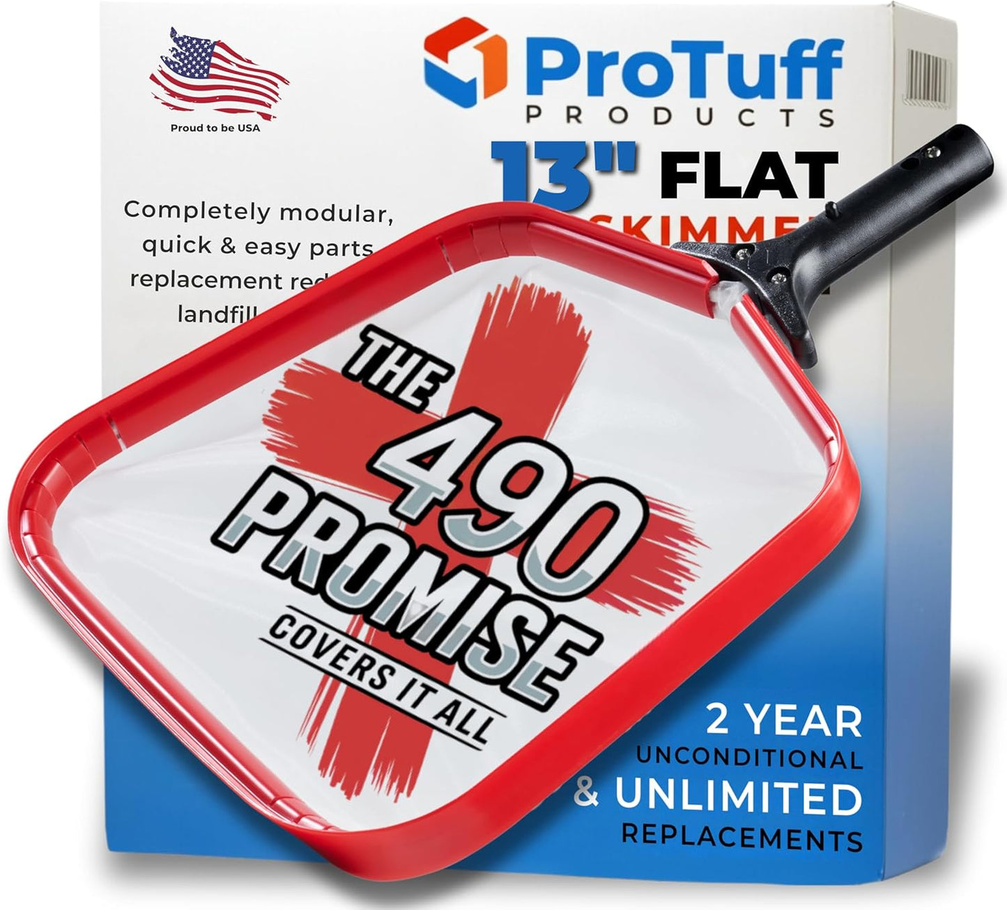 ProTuff Flat Pool Skimmer Net for Ultimate Cleaning Power