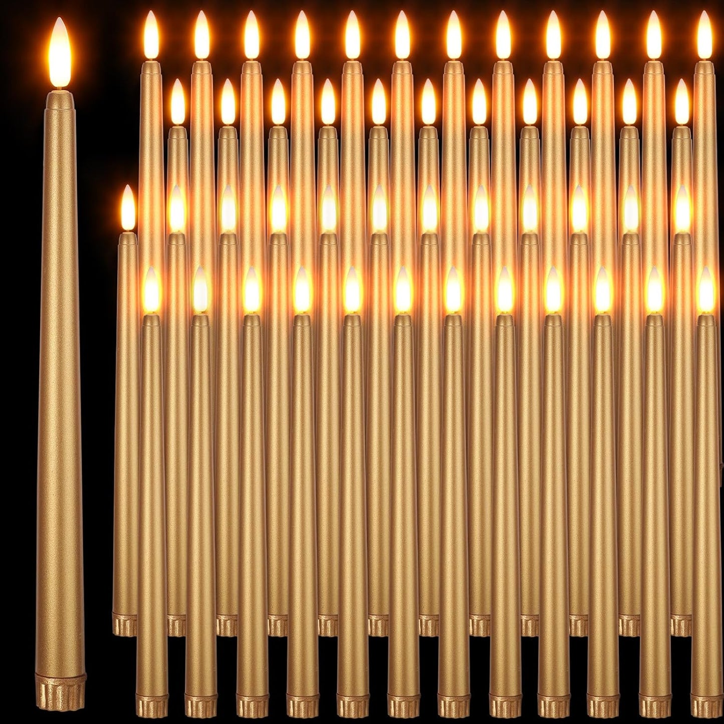 Flameless Taper Candles 48 Pack for Halloween and Christmas