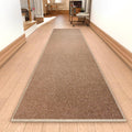 Runner Rug with Non Slip Rubber Backing 2x10 ft - Soft Low Pile Brown
