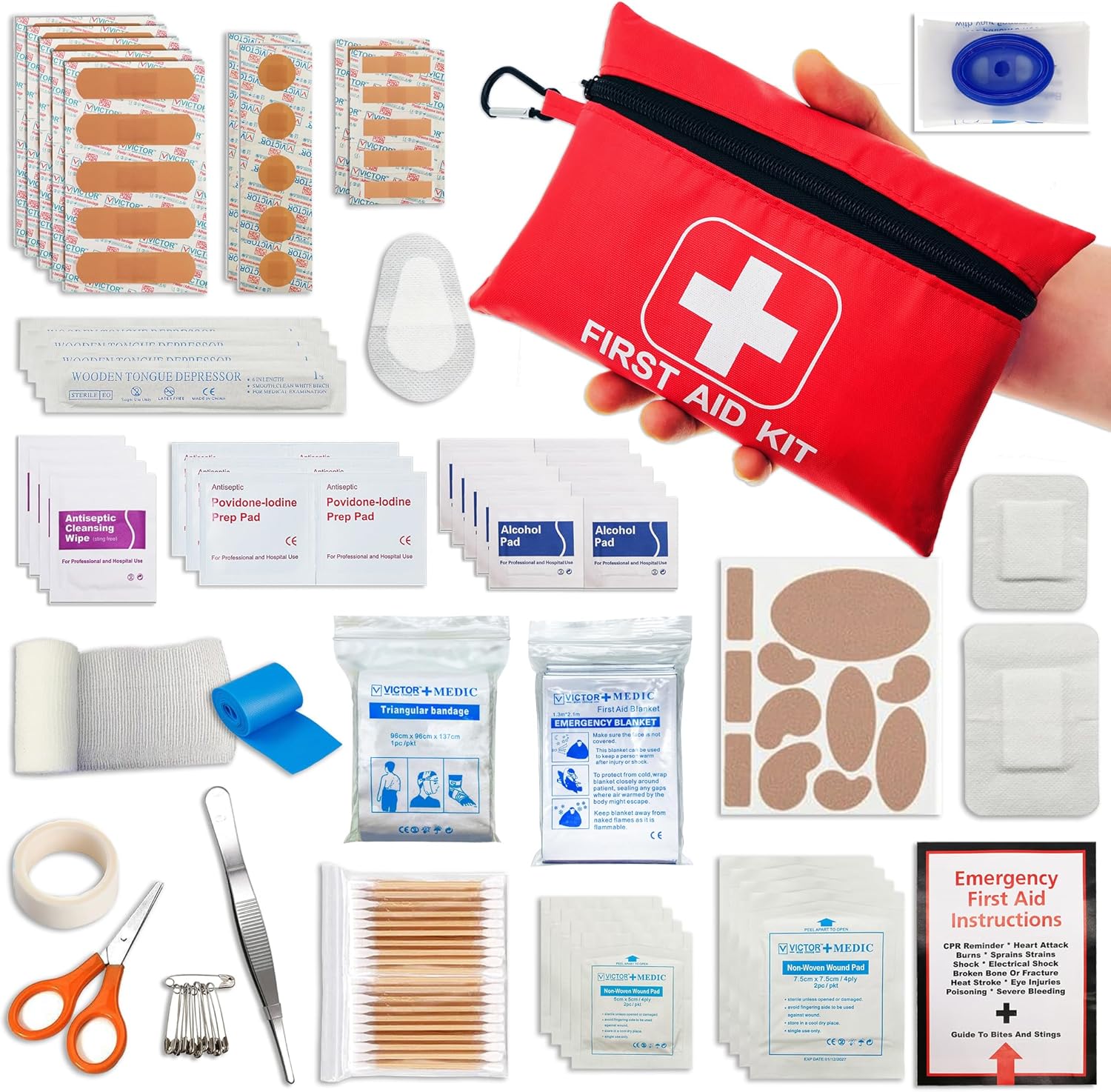 Compact 166-Piece Emergency First Aid Kit by VirKech
