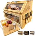 Spacious Bamboo Bread Box & Knife Set | Modernlyst