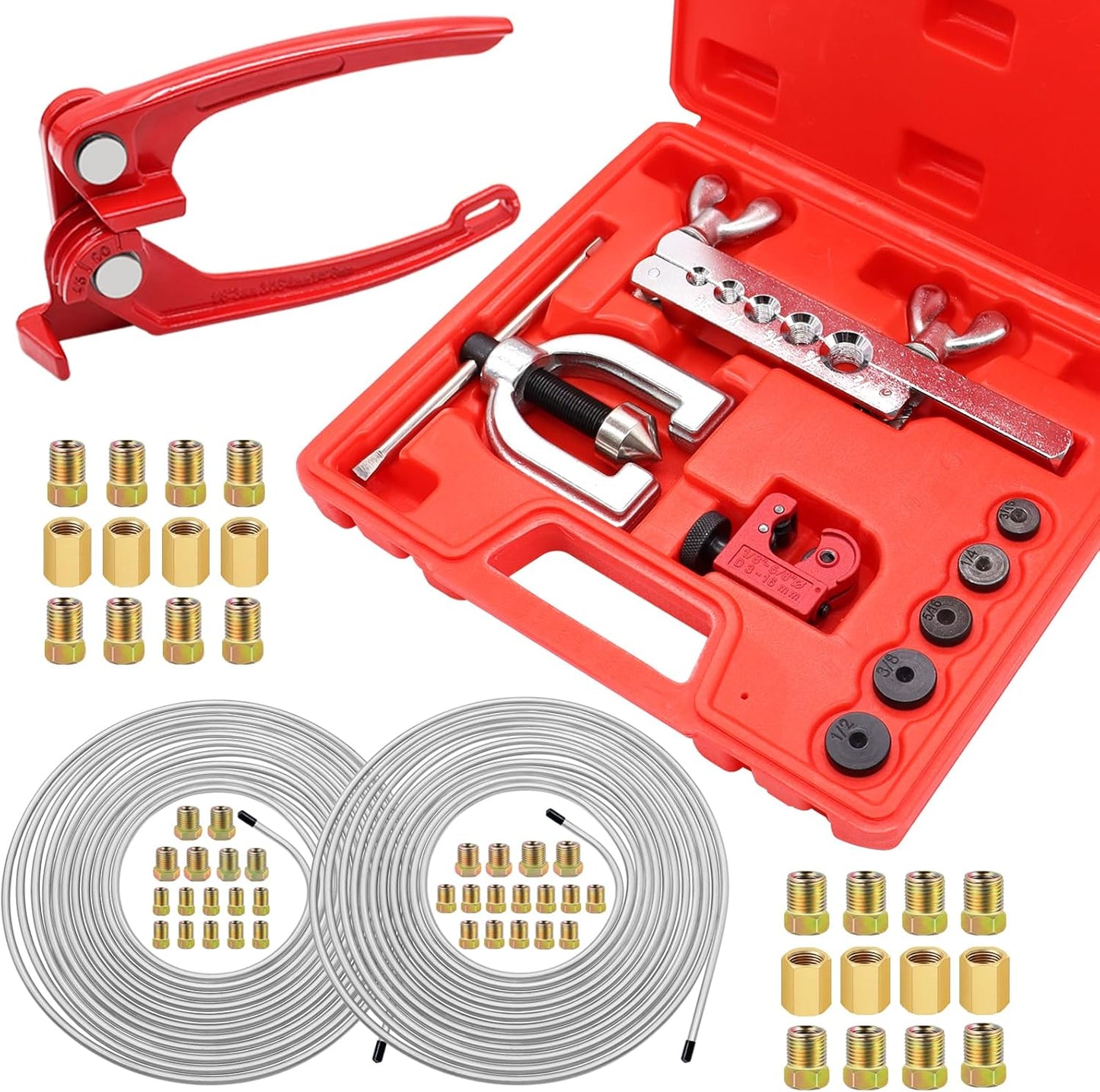 25 ft Zinc Coated Alloy Brake Line Kit with Flaring Tools
