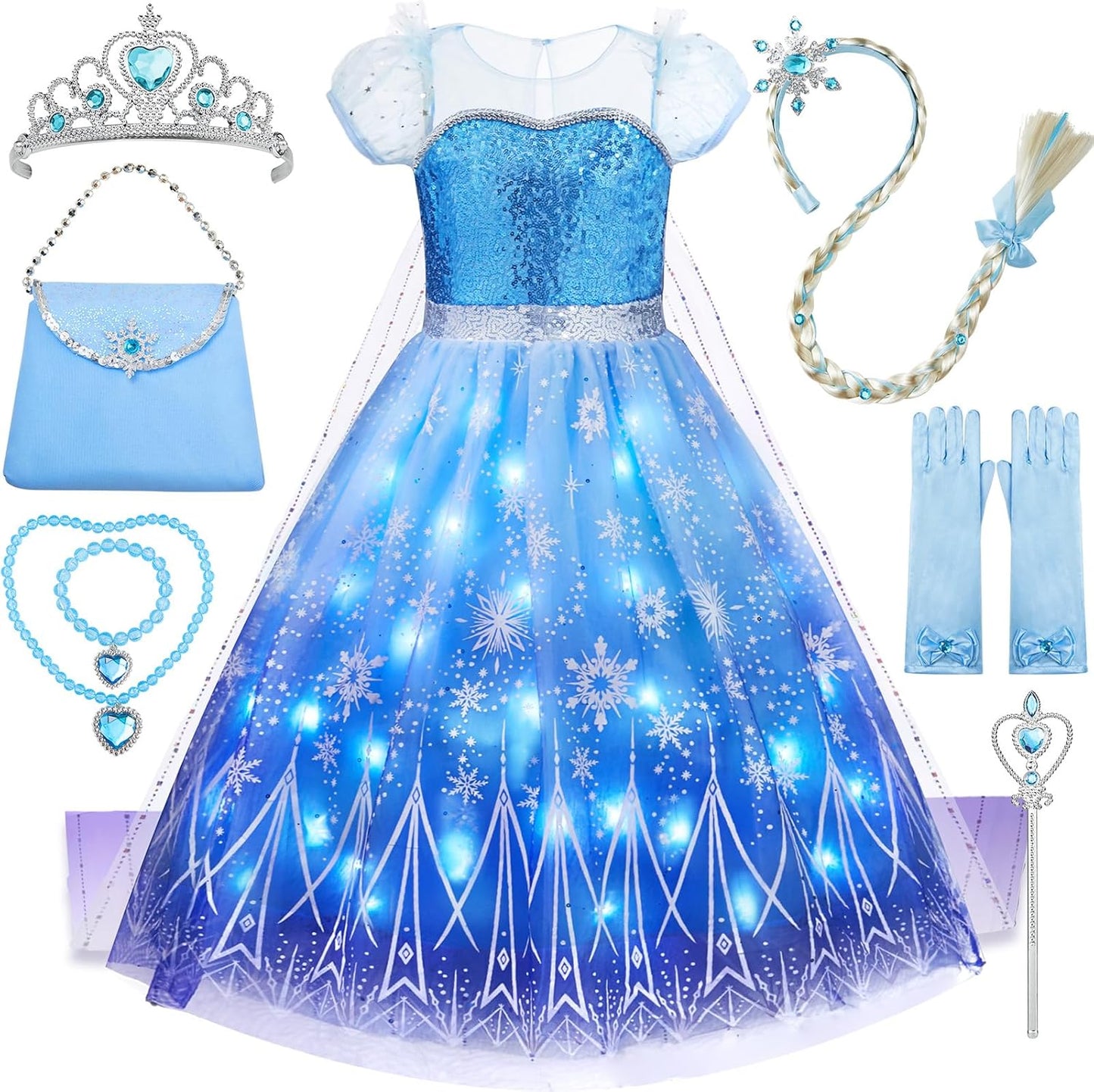 Light Up Princess Dress for Girls - Perfect for Halloween & Christmas