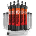 5 High-Capacity Emergency Water Straws - Reusable 1800-gallon Filters for All Adventures