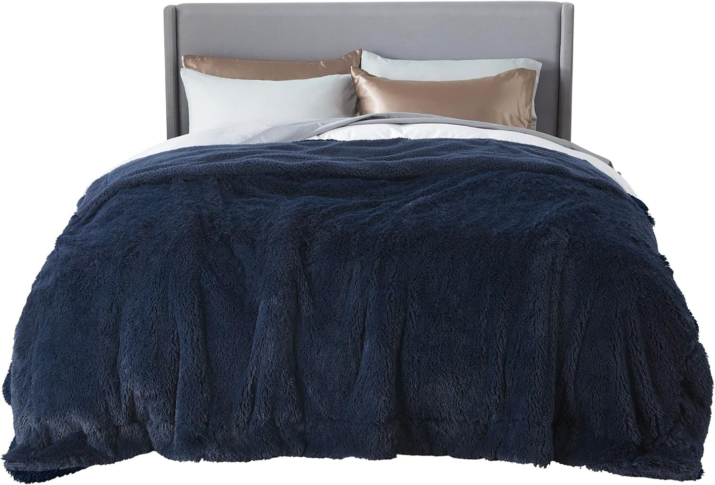 Bedsure GentleSoft Navy Blue King Size Blanket for Cozy Comfort