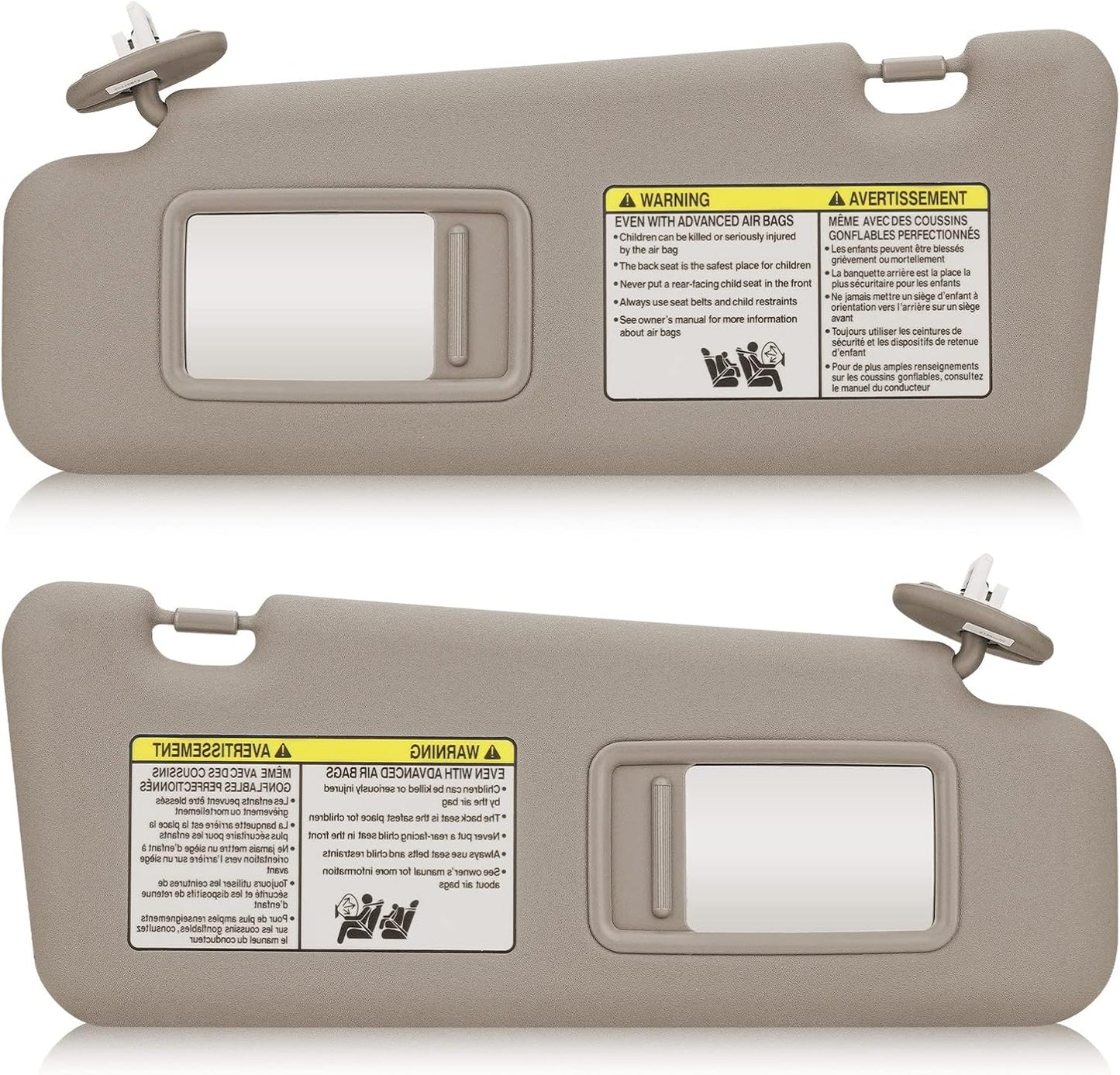 Left & Right Sun Visor with Light for 2008-2013 Toyota Highlander