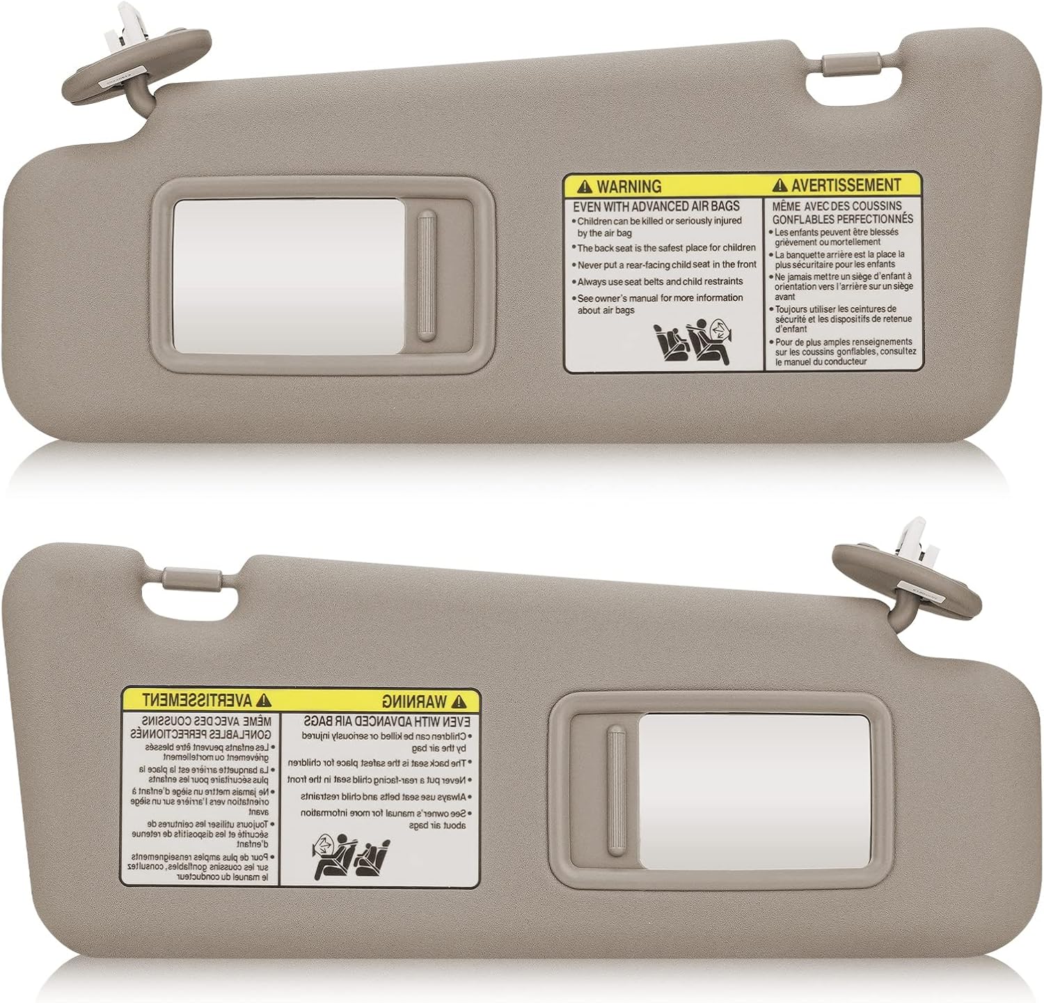 Left & Right Sun Visor with Light for 2008-2013 Toyota Highlander