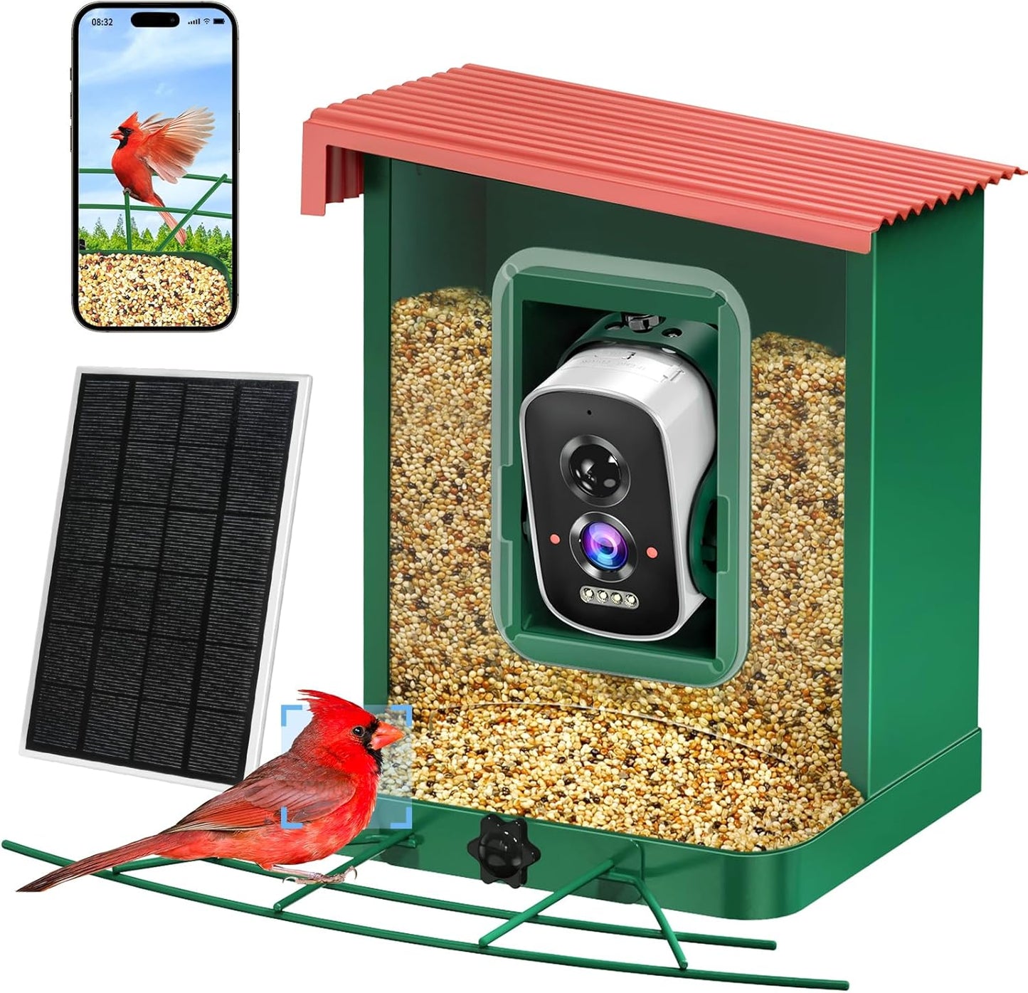 iSleutor Solar Bird Feeder - AI Bird ID & HD Video Capture