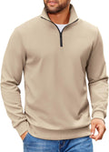 Mens Quarter Zip Pullover Sweatshirt Lightweight Mock Neck - Versatile
