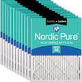 Nordic Pure 14x14x1 MERV 14 Plus Carbon Filter 12 Pack - Odor Control